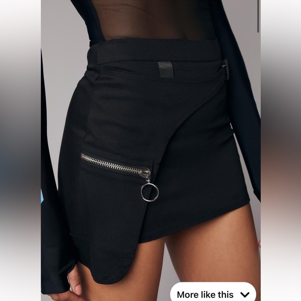 Poster Girl Cargo Wraparound Asymmetrical Mini Skirt Black